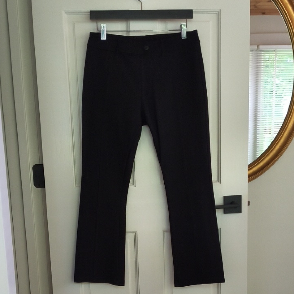 American Giant Women's Black Ponte Kick Flare Pants, Size 10